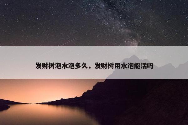 发财树泡水泡多久，发财树用水泡能活吗