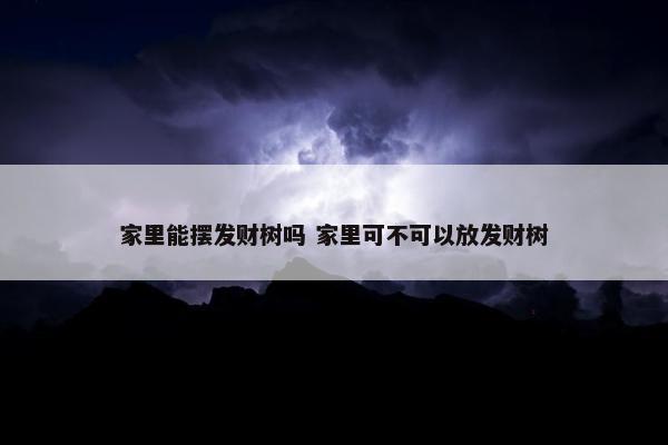 家里能摆发财树吗 家里可不可以放发财树