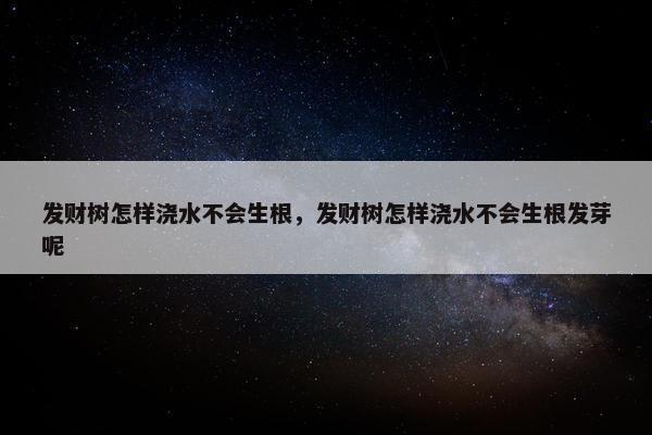 发财树怎样浇水不会生根，发财树怎样浇水不会生根发芽呢