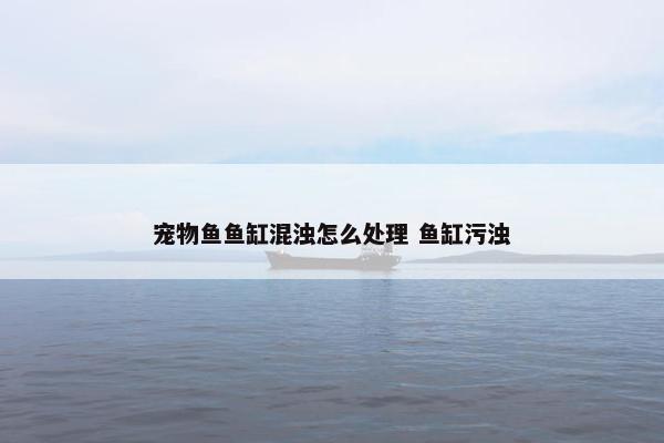 宠物鱼鱼缸混浊怎么处理 鱼缸污浊