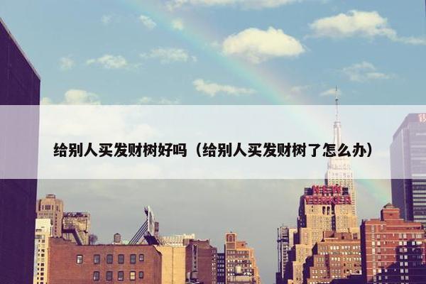 给别人买发财树好吗（给别人买发财树了怎么办）