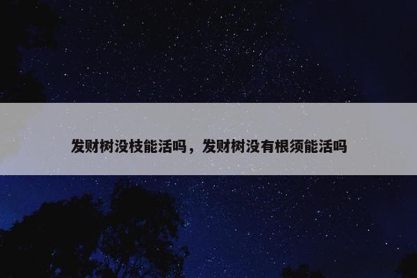 发财树没枝能活吗，发财树没有根须能活吗