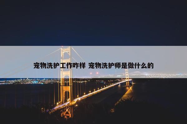 宠物洗护工作咋样 宠物洗护师是做什么的