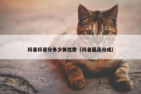 抖音抖音分多少算优质（抖音最高分成）