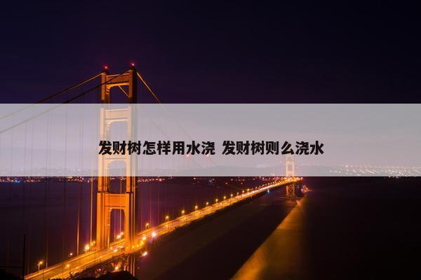 发财树怎样用水浇 发财树则么浇水