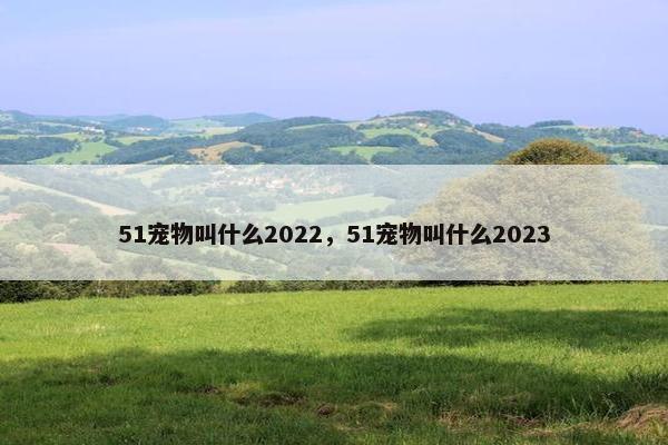 51宠物叫什么2022，51宠物叫什么2023