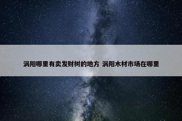 涡阳哪里有卖发财树的地方 涡阳木材市场在哪里