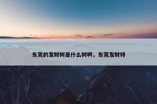 东莞的发财树是什么树啊，东莞发财特