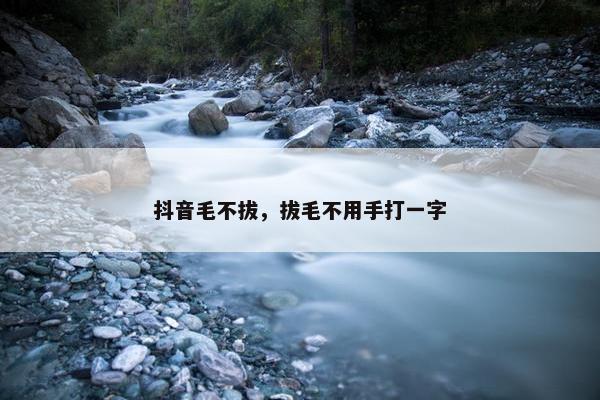 抖音毛不拔，拔毛不用手打一字