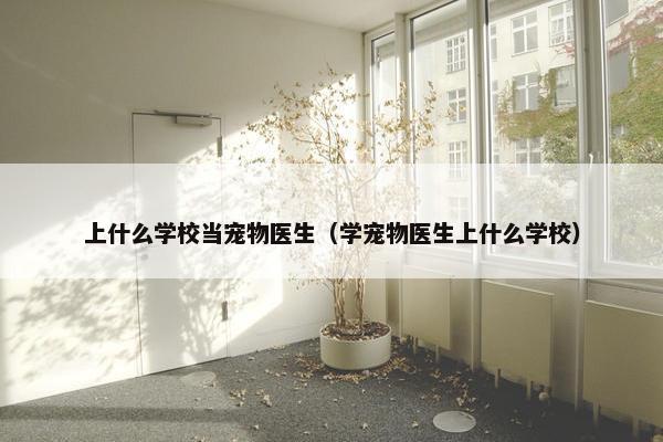 上什么学校当宠物医生（学宠物医生上什么学校）