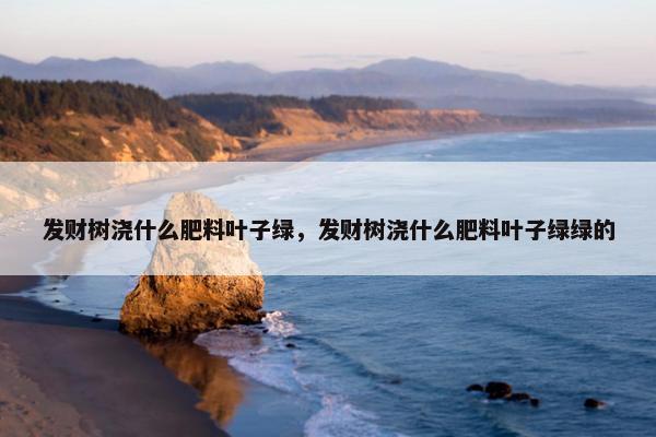 发财树浇什么肥料叶子绿，发财树浇什么肥料叶子绿绿的