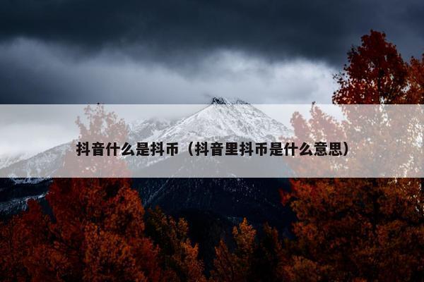 抖音什么是抖币（抖音里抖币是什么意思）