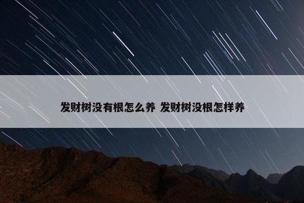 发财树没有根怎么养 发财树没根怎样养