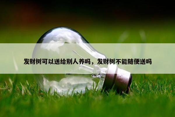 发财树可以送给别人养吗，发财树不能随便送吗