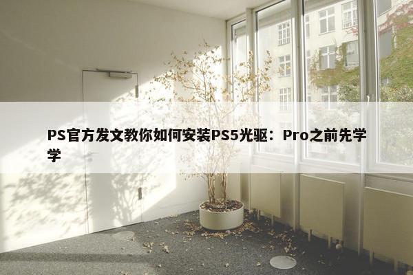 PS官方发文教你如何安装PS5光驱：Pro之前先学学