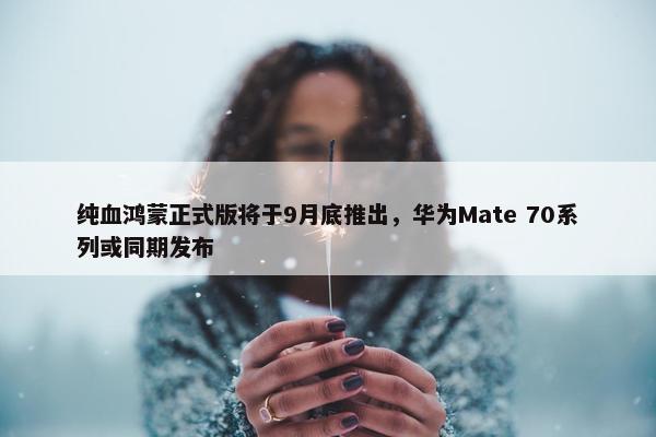 纯血鸿蒙正式版将于9月底推出，华为Mate 70系列或同期发布