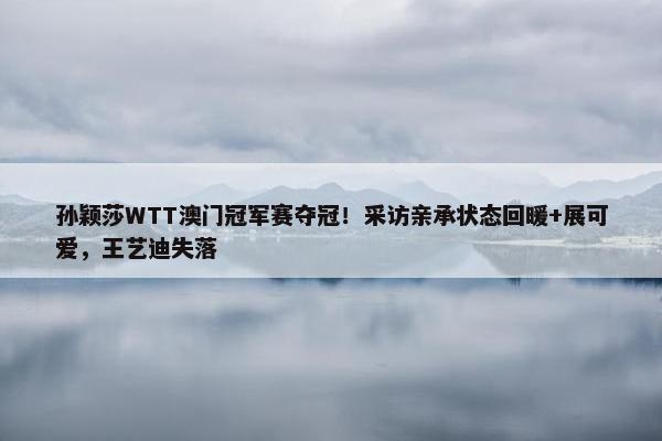 孙颖莎WTT澳门冠军赛夺冠！采访亲承状态回暖+展可爱，王艺迪失落