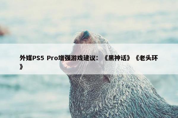 外媒PS5 Pro增强游戏建议：《黑神话》《老头环》