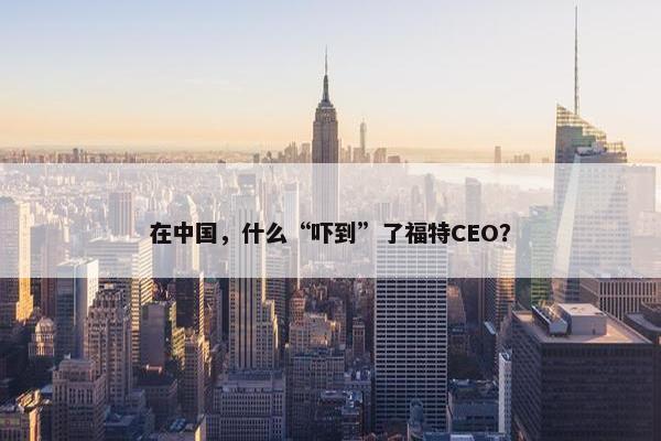 在中国，什么“吓到”了福特CEO？