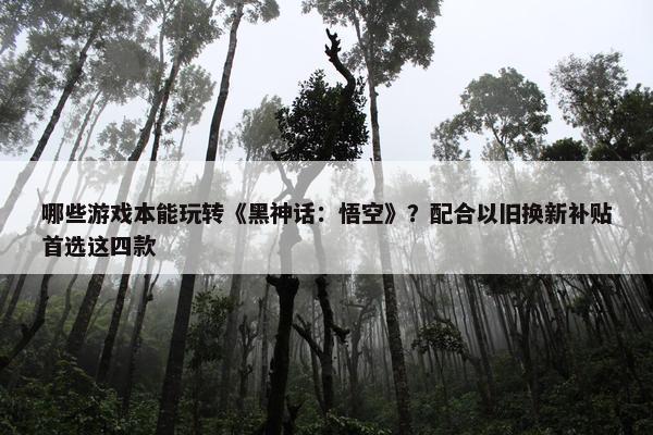 哪些游戏本能玩转《黑神话：悟空》？配合以旧换新补贴首选这四款