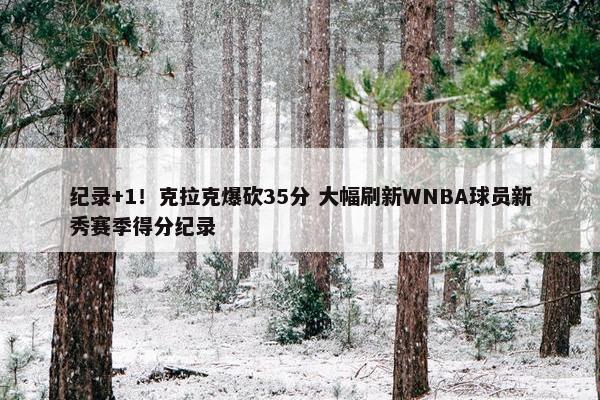 纪录+1！克拉克爆砍35分 大幅刷新WNBA球员新秀赛季得分纪录