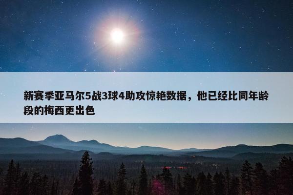 新赛季亚马尔5战3球4助攻惊艳数据，他已经比同年龄段的梅西更出色