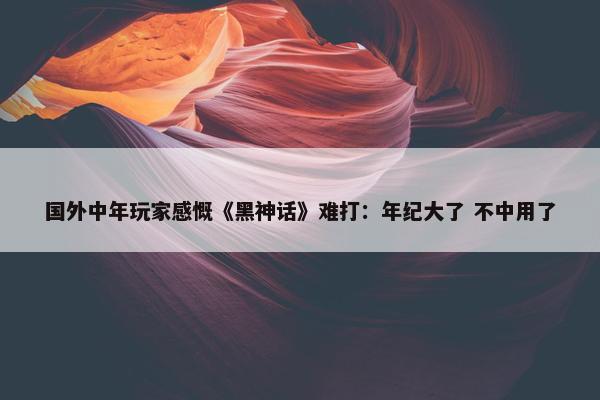 国外中年玩家感慨《黑神话》难打：年纪大了 不中用了