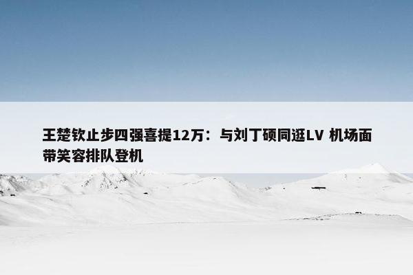 王楚钦止步四强喜提12万：与刘丁硕同逛LV 机场面带笑容排队登机