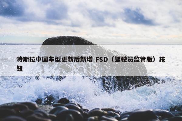 特斯拉中国车型更新后新增 FSD（驾驶员监管版）按钮