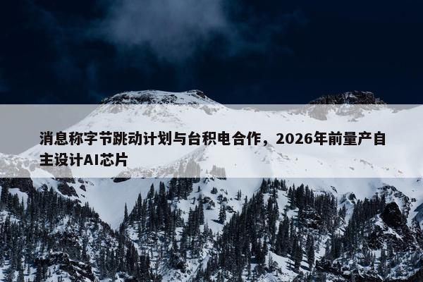 消息称字节跳动计划与台积电合作，2026年前量产自主设计AI芯片