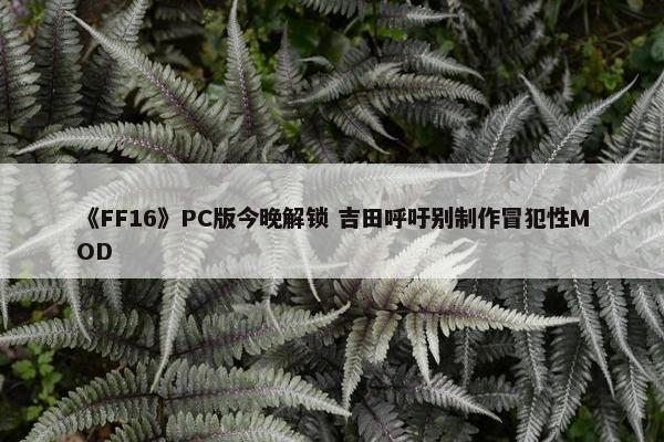 《FF16》PC版今晚解锁 吉田呼吁别制作冒犯性MOD