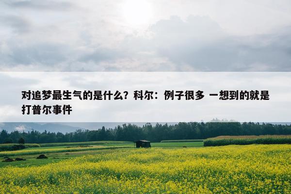 对追梦最生气的是什么？科尔：例子很多 一想到的就是打普尔事件