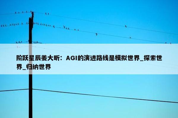 阶跃星辰姜大昕：AGI的演进路线是模拟世界_探索世界_归纳世界