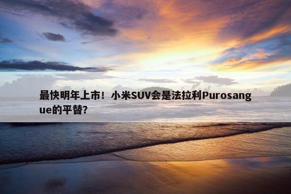 最快明年上市！小米SUV会是法拉利Purosangue的平替？