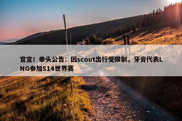 官宣！拳头公告：因scout出行受限制，牙膏代表LNG参加S14世界赛