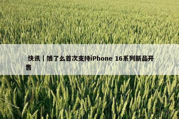  快讯｜饿了么首次支持iPhone 16系列新品开售