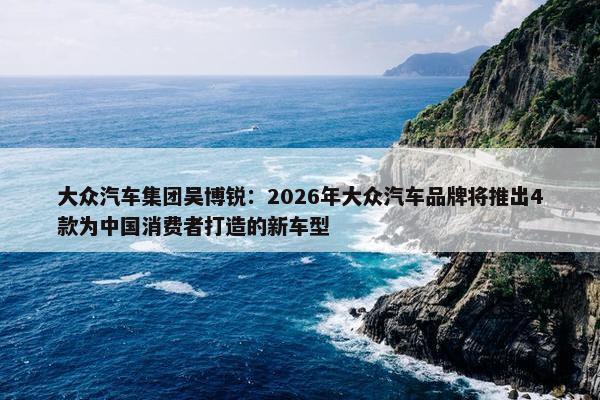 大众汽车集团吴博锐：2026年大众汽车品牌将推出4款为中国消费者打造的新车型