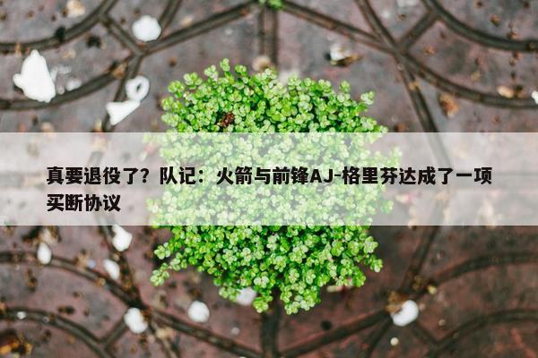 真要退役了？队记：火箭与前锋AJ-格里芬达成了一项买断协议