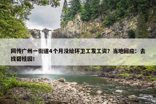 网传广州一街道4个月没给环卫工发工资？当地回应：去找碧桂园！