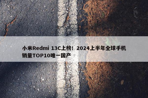 小米Redmi 13C上榜！2024上半年全球手机销量TOP10唯一国产