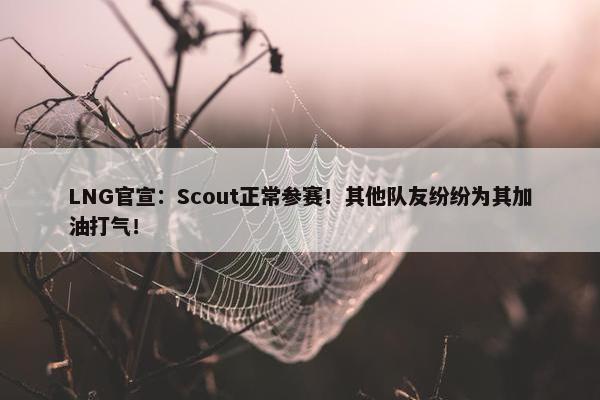 LNG官宣：Scout正常参赛！其他队友纷纷为其加油打气！