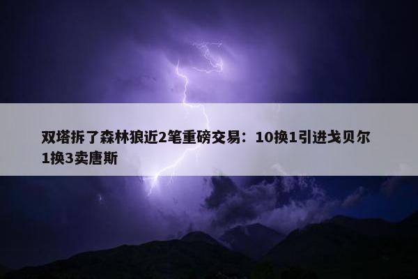 双塔拆了森林狼近2笔重磅交易：10换1引进戈贝尔 1换3卖唐斯