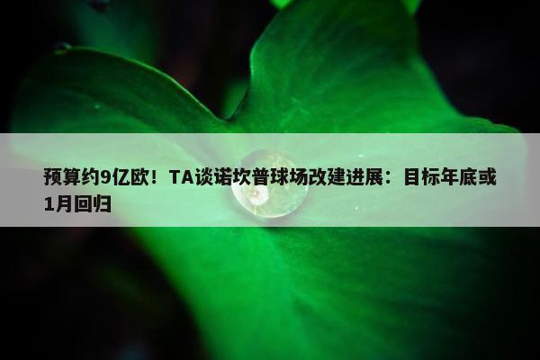 预算约9亿欧！TA谈诺坎普球场改建进展：目标年底或1月回归