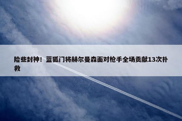 险些封神！蓝狐门将赫尔曼森面对枪手全场贡献13次扑救