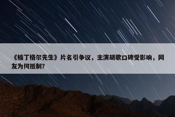 《楠丁格尔先生》片名引争议，主演胡歌口碑受影响，网友为何抵制？