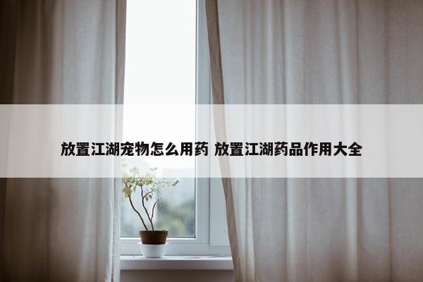 放置江湖宠物怎么用药 放置江湖药品作用大全