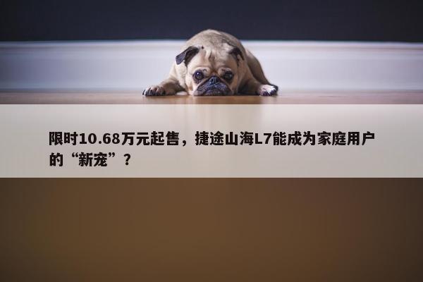 限时10.68万元起售，捷途山海L7能成为家庭用户的“新宠”？