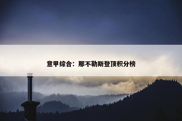 意甲综合：那不勒斯登顶积分榜