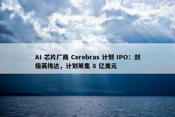 AI 芯片厂商 Cerebras 计划 IPO：剑指英伟达，计划筹集 8 亿美元