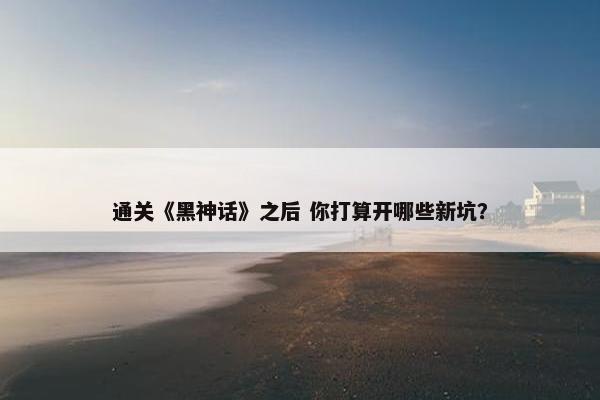 通关《黑神话》之后 你打算开哪些新坑？